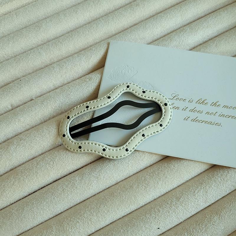 Clips de păr stea cu buline alb-negru pentru femei - Clips drăguț pentru breton lateral, Clips nor BB, Ac de păr pentru frunte și păr rebel