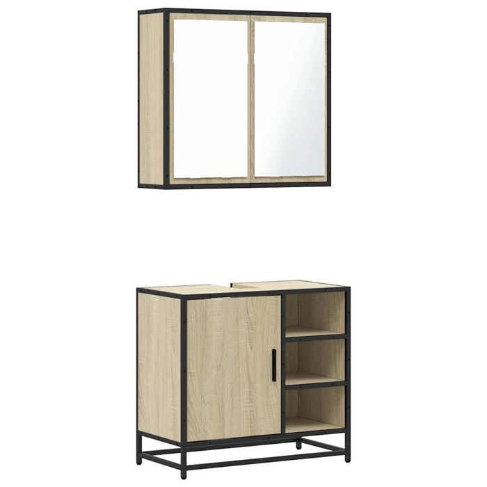VidaXL Ensemble de meubles de salle de bain 2 pcs chêne sonoma 3300906