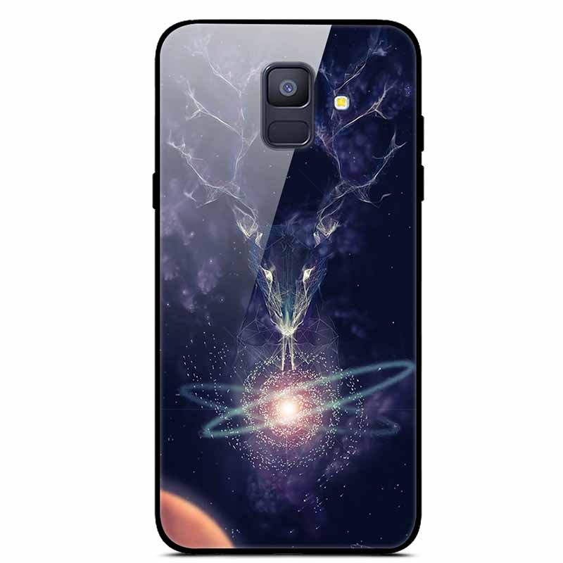For Samsung Galaxy A8 Plus Cases A6 A7 2018 A8 2018 Tempered Glass Hard Back Cases For Samsung A6 Plus Covers Coque A7 A9 A8Plus