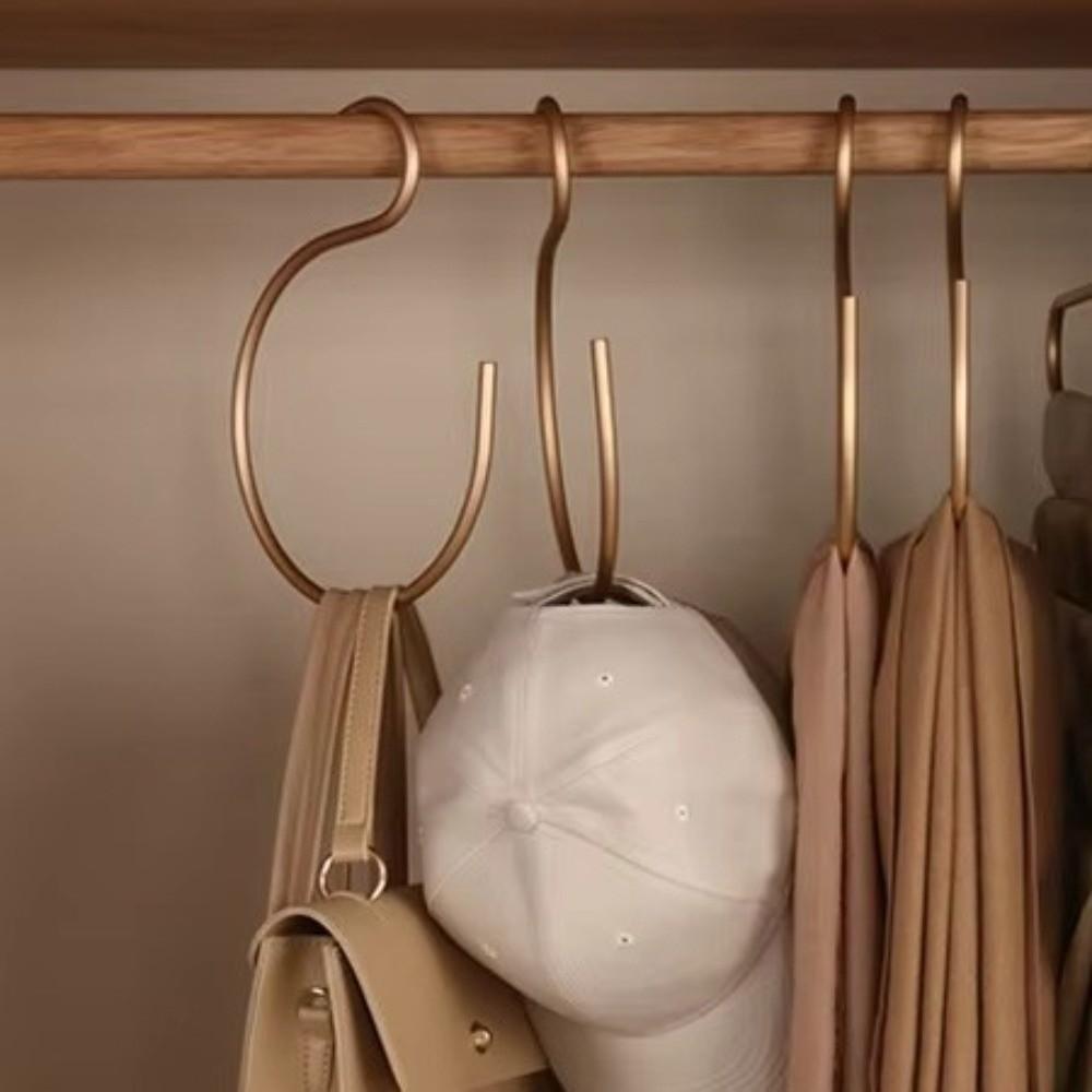 2PCS Aluminum Zinc Zinc Alloy Scarf Bag Hook Space-Saving Closet Organizer Hooks Clothing Hanging
