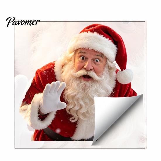 Easy to Apply Window Stickers Santa Claus Sticker, Static Removable Decal, Waterproof Reusable Glass Sticker Sheets Festive PVC Decal for Home Living