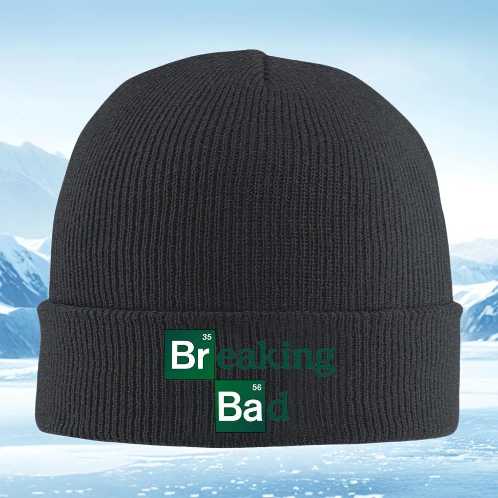 New Breaking Bad logo design text. Men Women Unisex Knitted Hat Beanie Pullover Cap Winter Thermal Warm Christmas Outdoor Cyclin