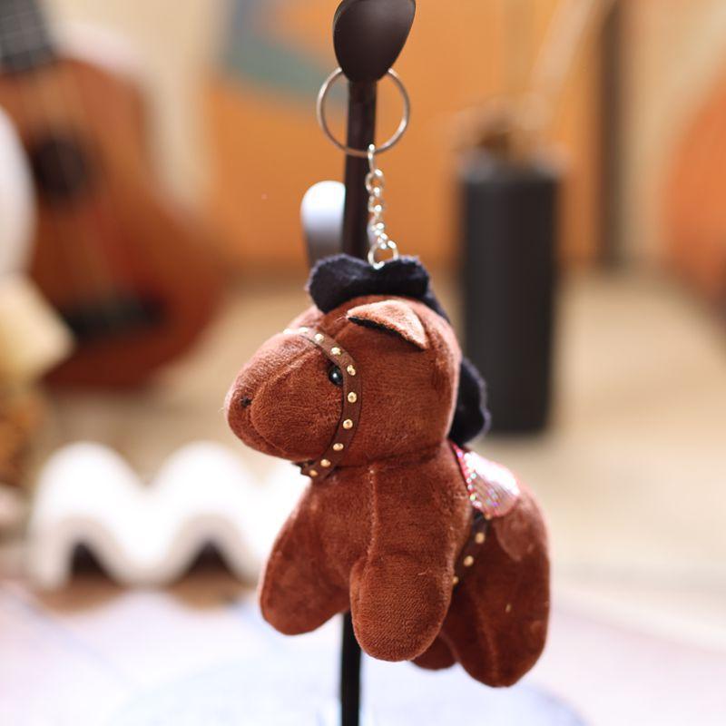 1Pcs Horses Plush Hanging Decor Stuffed Animal Horse Key Ring Cute Pony Doll Backpack Ornaments Pendant Kids Toy