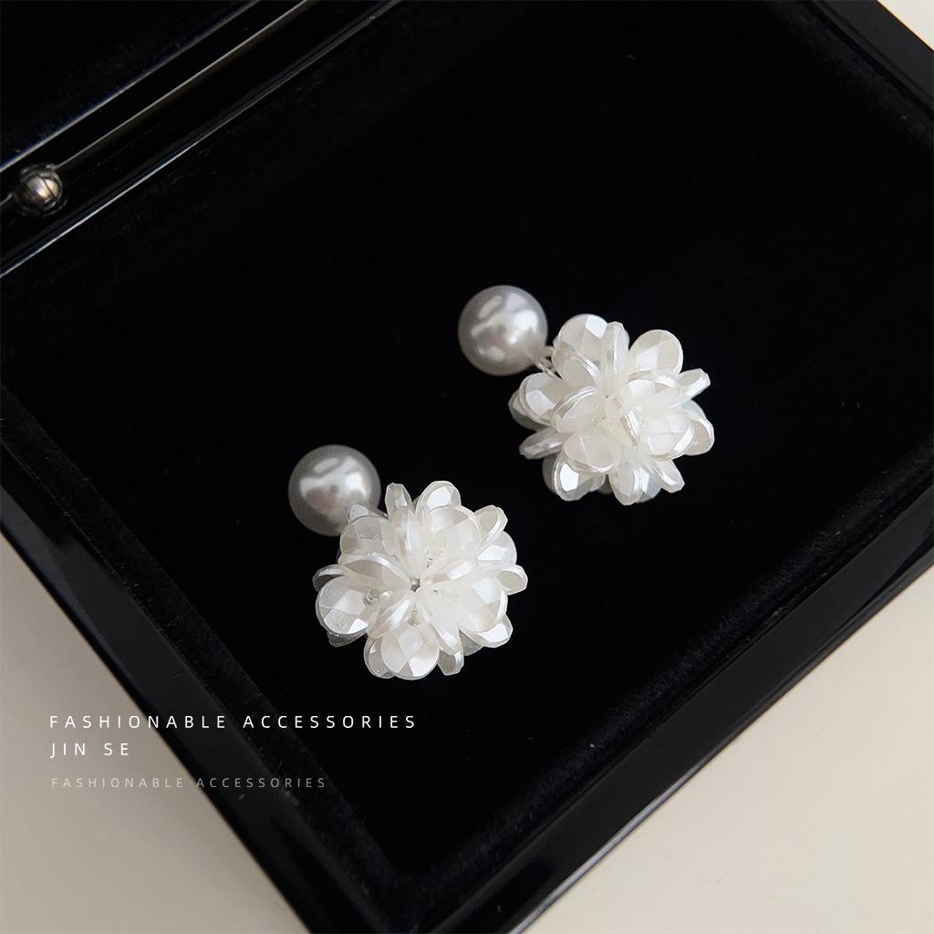 Mori super fairy summer handmade design sweet hydrangea earrings small fresh flower earrings jewelry