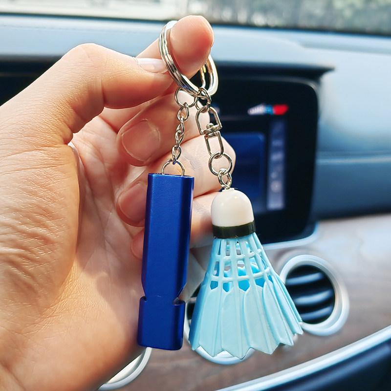 Creative Badminton Whistle Keychain: Small Sports Gift & Student Ornament