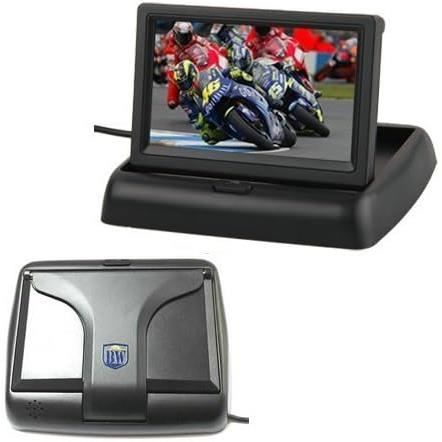 BW Moniteur de recul pliable 4.3 pouces TFT LCD pour caméra de voiture vue arrière