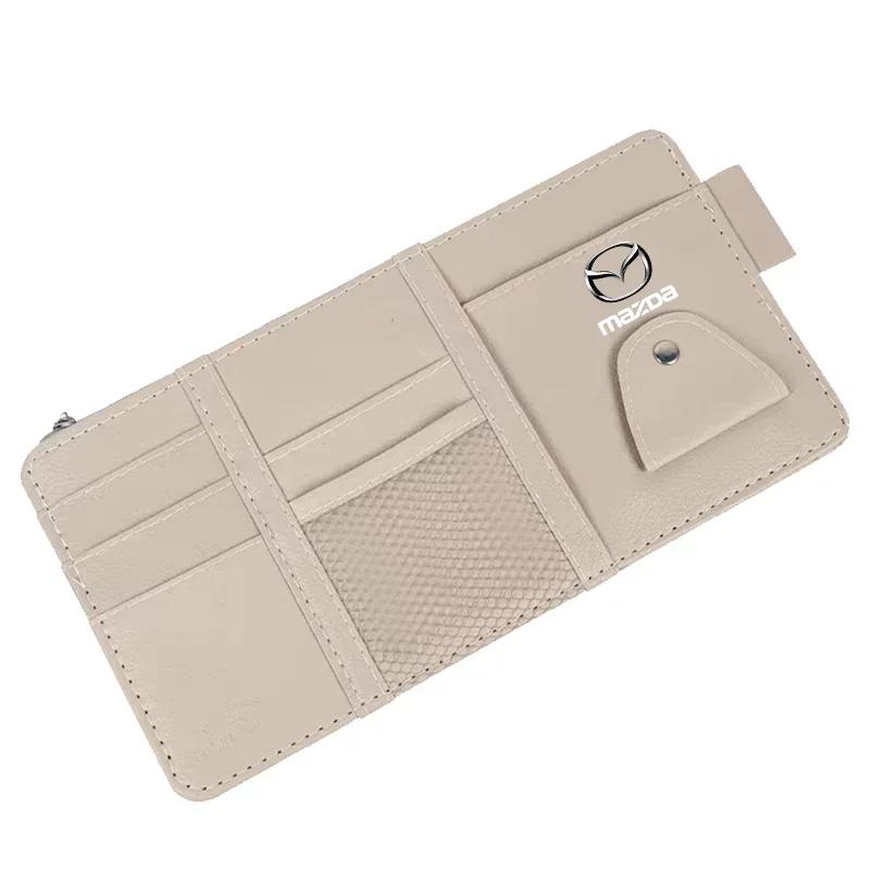 

Car Sun Visor Point Type Multi-function Storage Bag Car Accessories For Mazda 2 3 4 5 6 7 8 323 626 CX5 CX7 CX9 RX8 MX3 MX5 бежевий