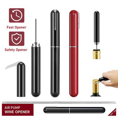 Pompe à air portable Ouvre-bouteille de vin Tire-bouchon à vin Épingle en acier inoxydable Pression d'air Tire-bouchon à vin pour accessoires de fête et de bar