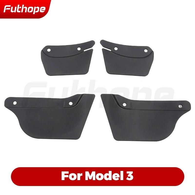 Futhope 4 Stück TPE Schmutzfänger für Tesla Model 3 Model Y ~2023 Schmutzfänger Anti-Schlamm Ersatz Spritzschutz Kotflügel