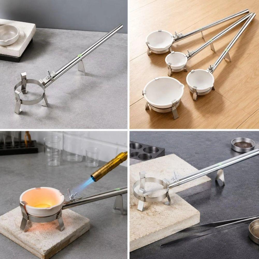 Stainless Steel Quartz Bowl Holder Clamp High Temp Resistant Melting Casting Pliers DIY Handcraft
