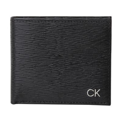 Ck Wallet with Coin Ck 31CK130008 BLACK ONE SIZE Bi-fold Purse, Leather, Accessories, Business, Casual, Men's, (001) [Used]