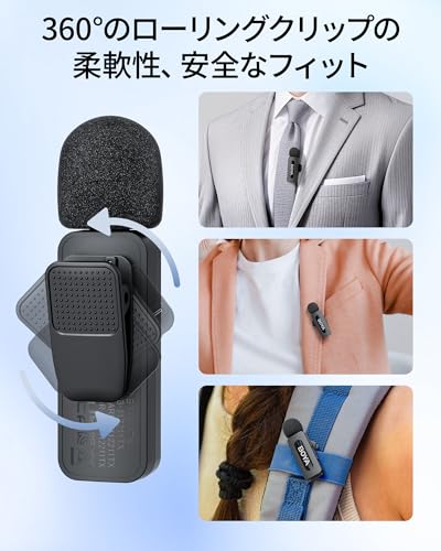 Boya V3 Combo Wireless Microphone - Lavalier Microphone for iPhone & Android Smartphones, 100m Transmission Range, Noise Cancelling, 36 Hours Battery