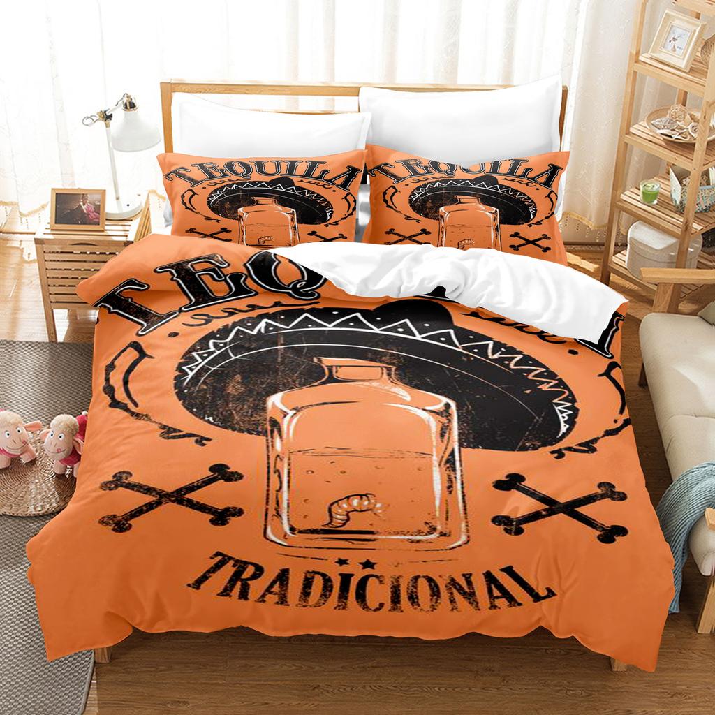 Vintage Pop Goth Reaper Schädel Punk Rock Bettwäsche Digitaldruck Polyester Baumwolle Dreiteiliges Set