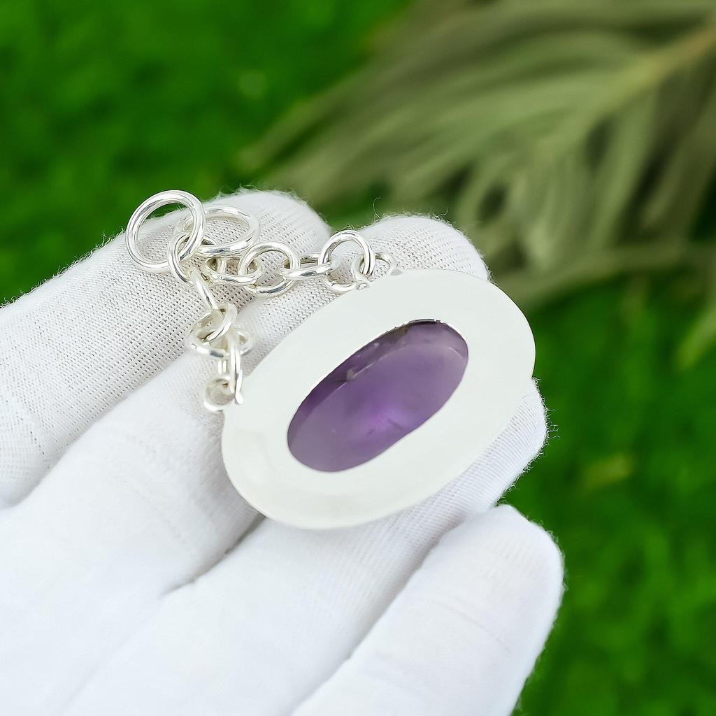 Natural Star Amethyst Gemstone Jewelry 925 Sterling Silver Pendant For Women