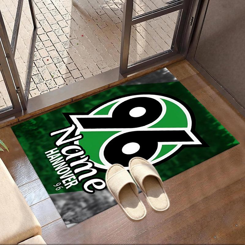 Custom Name Personalized Hannover 96 Football Print Carpet, Versatile Home Decor Rug, for Playroom, Apartment, Balcony, Entryway, Hallway Gift