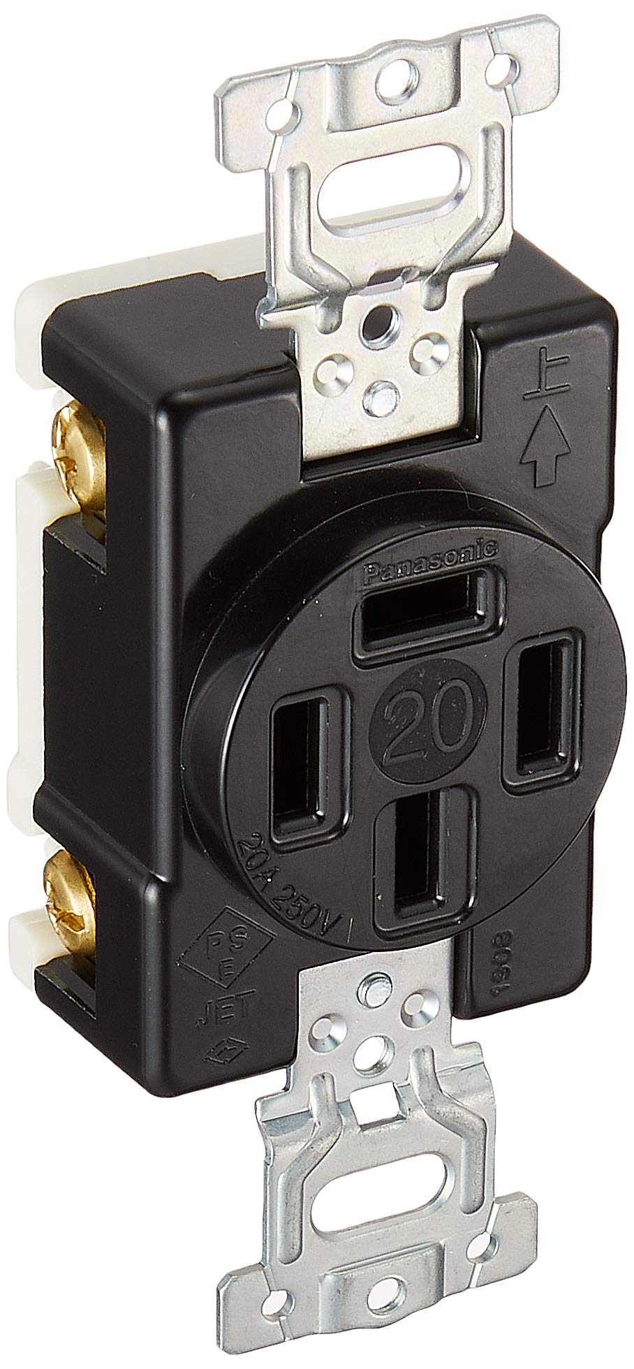 

Panasonic Grounded 3P20A Embedded Outlet Black WF1420BK