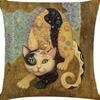Kitten Gift Pillowcase Cute Pet Printed Linen Pillow Cushion Cover Bedside Living Room