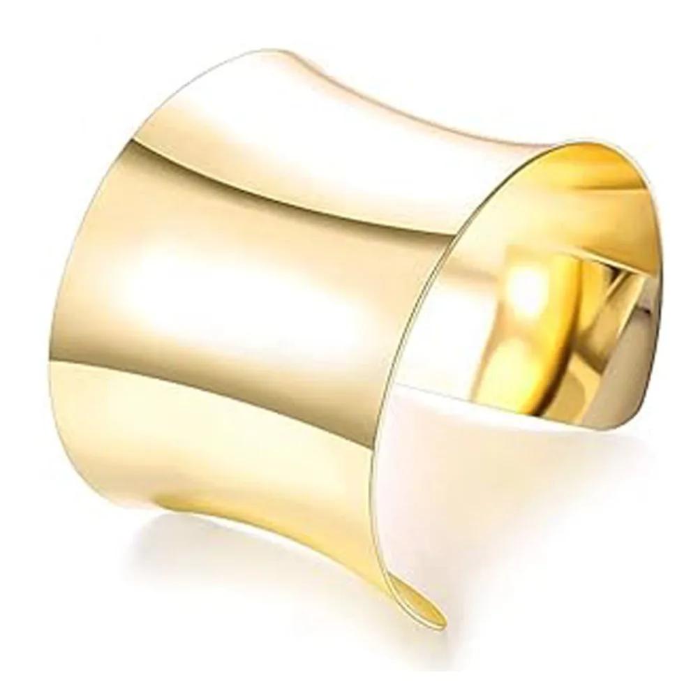 Vintage Irregular Cuff Bangle, Gold Tone Geometric Metal Bracelet, Adjustable Minimalist Jewelry for Women Daily Wear
