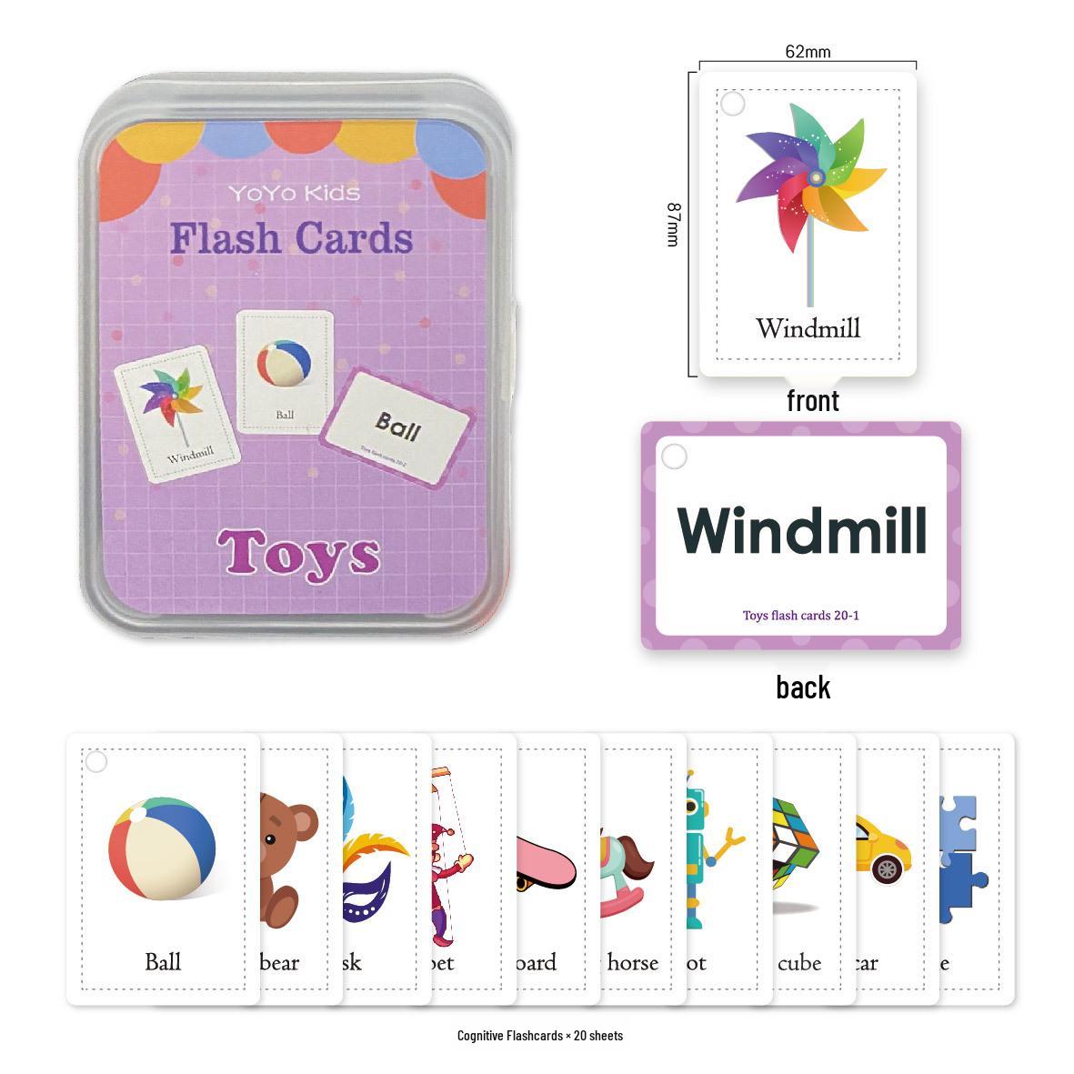 

Personalized English Flashcards for Early Learning: Word Recognition & Teaching Aids - Clothing & Animals Theme