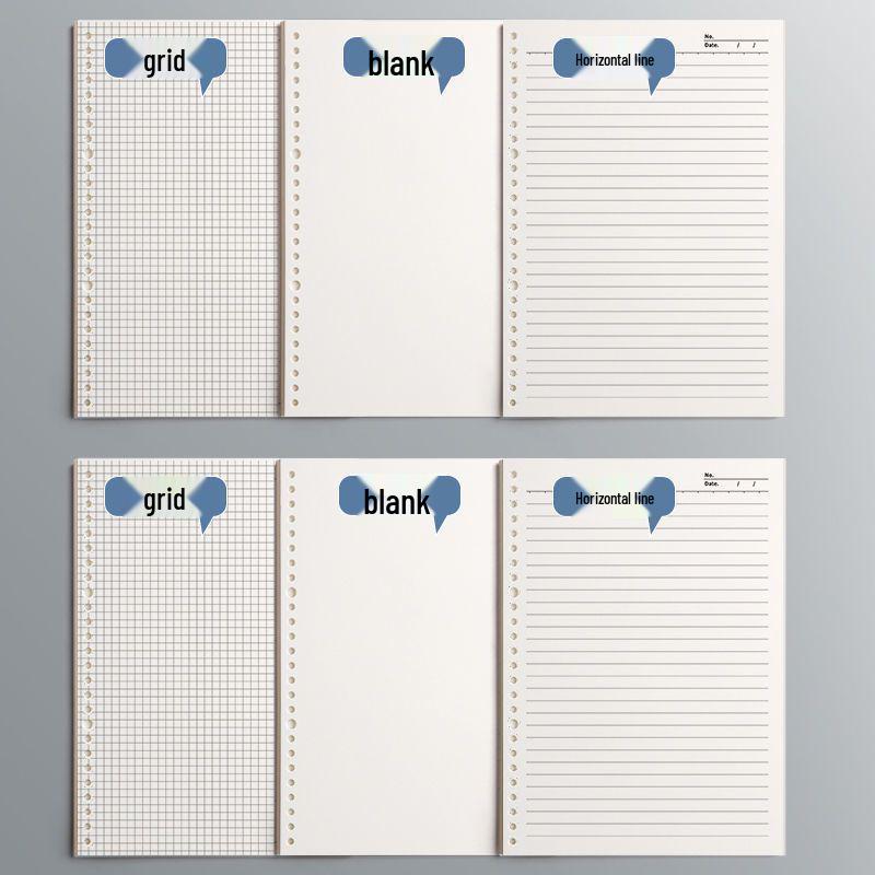 

Утолщенный сменный блок А5 на 20 отверстий, отрывной бумажный блок в клетку Lined - 60 sheets