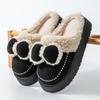 Fluffy Pom-pom Cotton Slippers Women's Winter Indoor Home Non-slip Thick Bottom Velvet Warm Outer Wear Cute Cotton Drag Women's Models