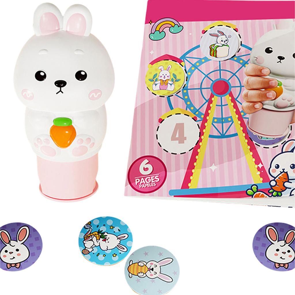 Kreatives Stempel-Sticker-Set für Kinder Fördert Koordination Lustiges Stempel-Aktivitätsbuch Bastelsets Zubehör Spielzeug für Kinder