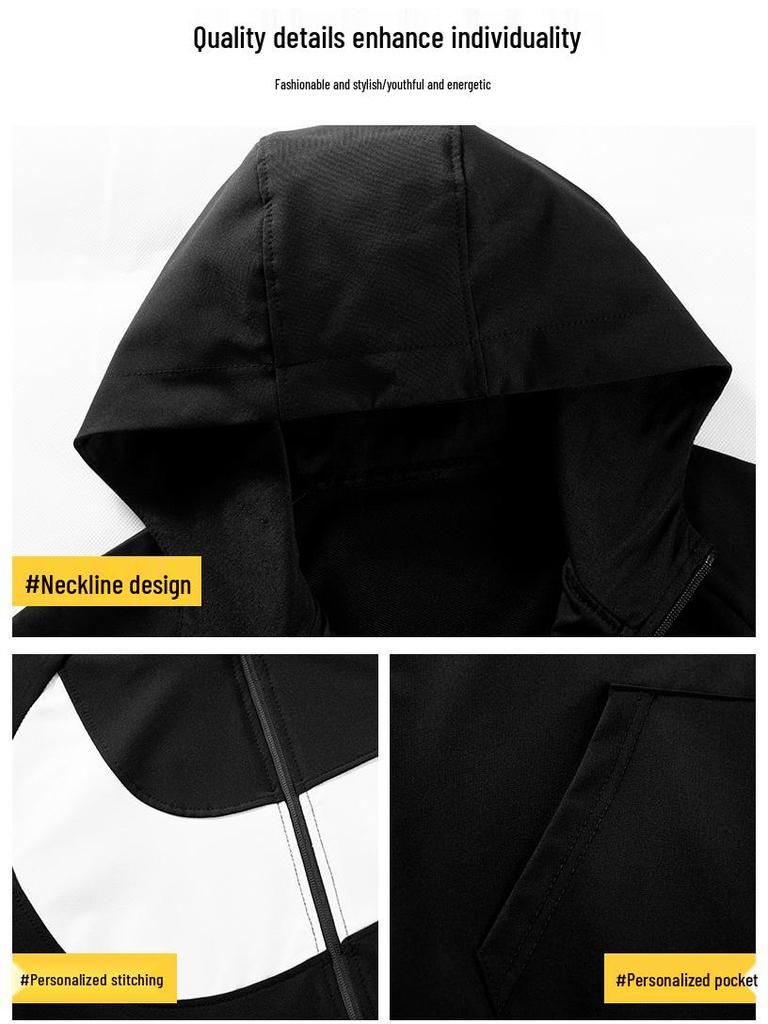 Pánský sportovní set kardigan s kapucí 2024: Dvoudílná ležérní tepláková souprava na běhání, jaro a podzim