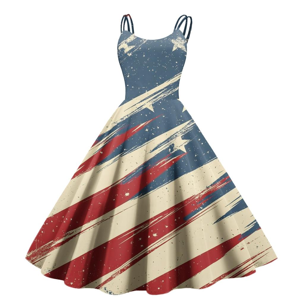 Dámské ležérní módní potisk Sexy punkové retro šaty Retro šaty