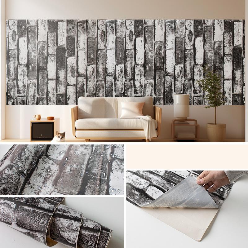 

Ретро водонепроницаемые влагостойкие обои утолщенные самоклеящиеся обои для ремонта стен 45cm*9m