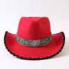 Popular European and American Classic Retro Western Cowboy Hats, Men's and Women's Fashion High-end Peach Heart Top Hats