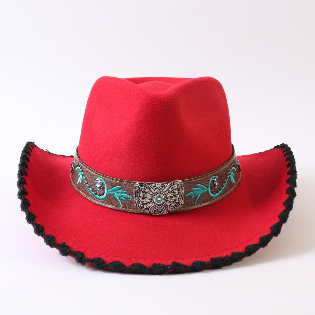Popular European and American Classic Retro Western Cowboy Hats, Men's and Women's Fashion High-end Peach Heart Top Hats