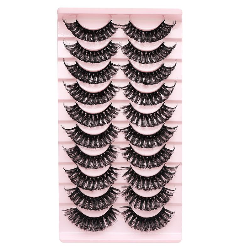 

10 Pairs of DD Upturned Vacation Eyelash Roll Set, False Eyelashes TK16