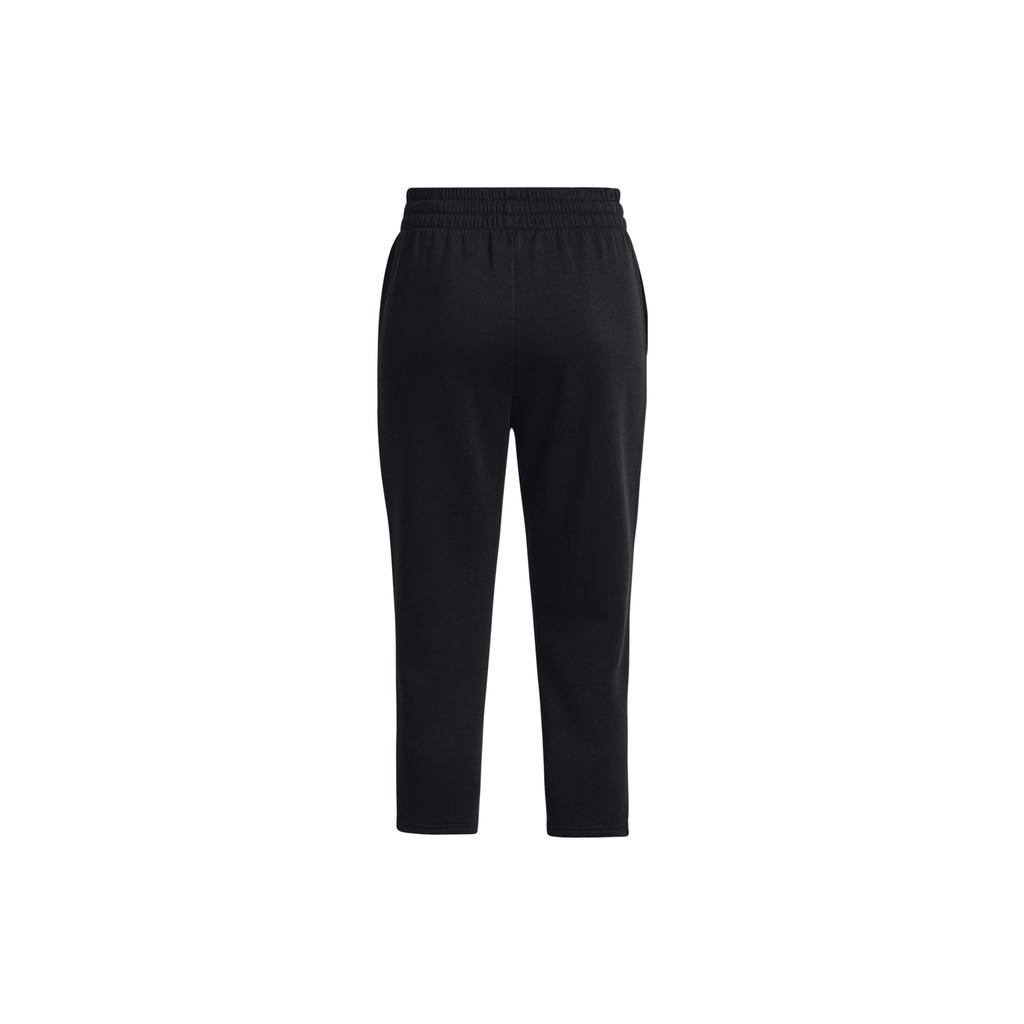 Under Armour Solid Logo Print Lace-Up Loose Knit Sports Pants Women Bottoms Black 1379444-001
