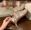 Silver Dexun shoes women's new color matching leather casual shoes inner heightening lace-up flat baseplate shoes Forrest Gump shoes