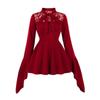 Women's Clothing, Heavy Embroidery, Lace Patchwork, Bow, Bat-sleeve Dress, Performance Costume