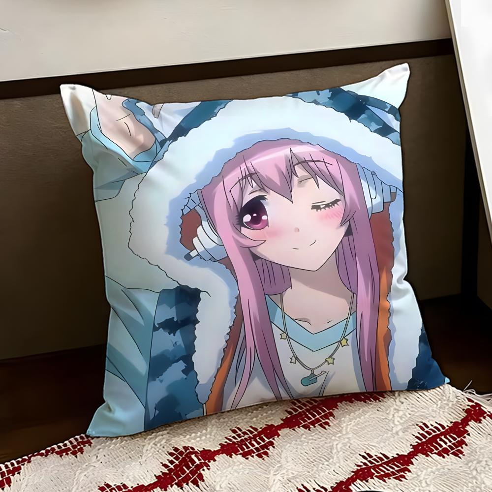 SSUPER Anime SSONICO Cushion Cover Reversible Soft Durable Pillow Cover Home Car MultiScene Use for Daily Comfort