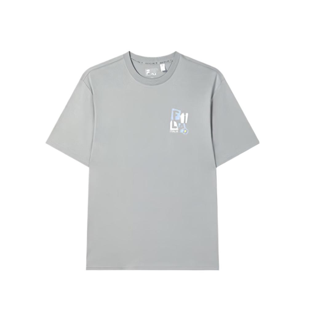 FILA Original Small Stone Flower Casual Comfortable Fashion Breathable Short Sleeve T-Shirt Unisex Tops Gray F51M529115F