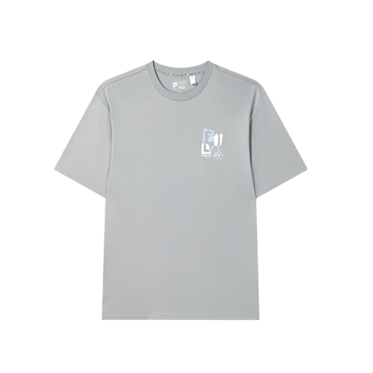 

Fila Оригинальная футболка с коротким рукавом, повседневная, удобная, модная, дышащая, с маленьким каменным цветком, унисекс, серый F51M529115F XS