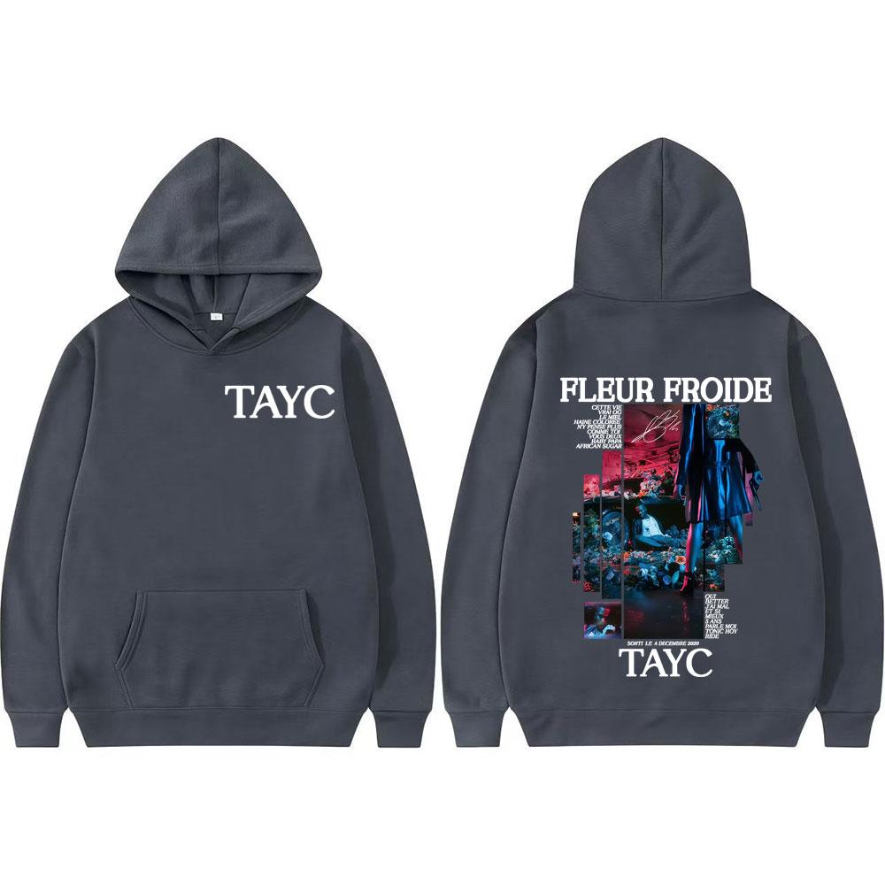 Rapper Tayc Fleur Froide Felpe Grafiche Album Uomo Donna Moda Gotica Retrò Felpa Musica Pop Maschile Casual Felpe con Cappuccio Oversize