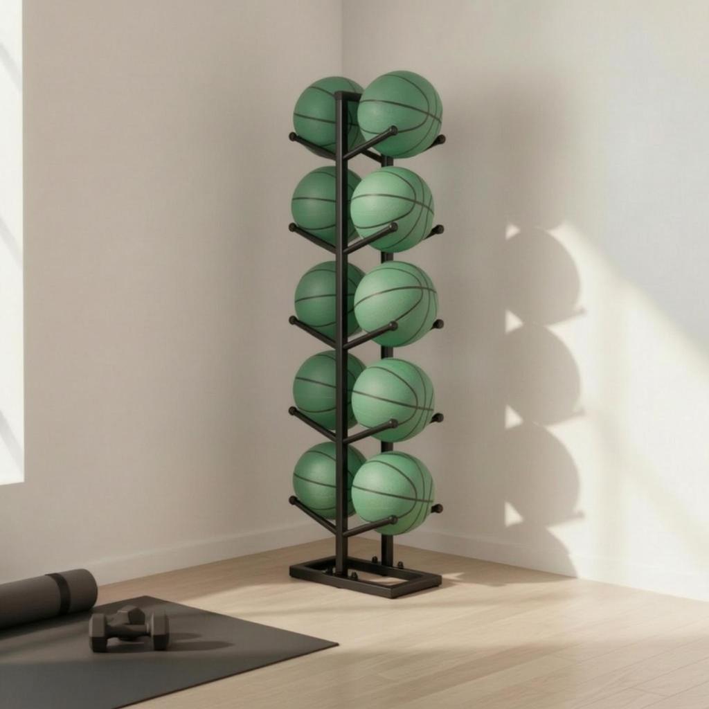 Freestanding Ball Storage Rack Five-Tier Floor-Standing for