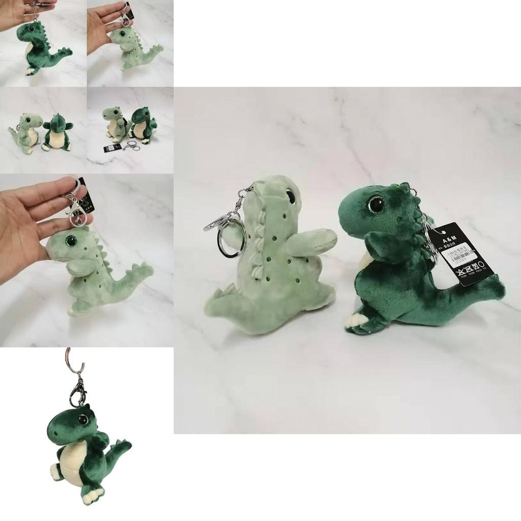 Cute And Soft Green Dinosaur Plush Stuffed Animal Keychain Decorative Gift