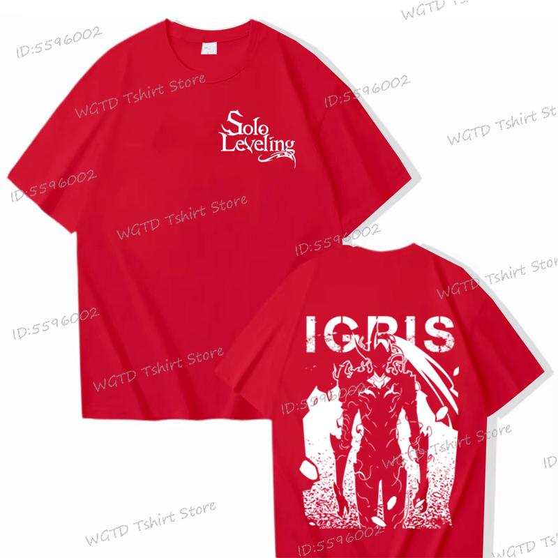 100% Cotton T-shirt for Men Solo Leveling Sung Jin-woo Cool Short Sleeve Tee Anime Fans Gifts High Quality Male Top T-shirts