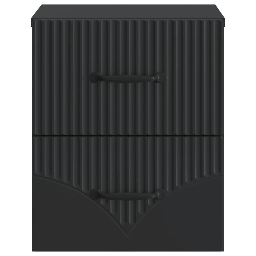 Wall Mounted Nightstand Black 34.5 X 33 X 40 Cm