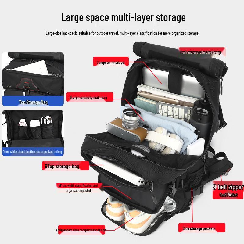 Men's Large Capacity Waterproof Expandable Travel & Mountaineering Backpack