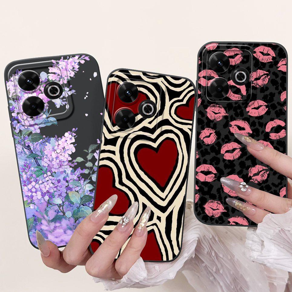 For Xiaomi Redmi 13 4G 5G Back Cover On Redmi13 5G Coque Funda Flower Butterfly Women Fashion Phone Case Liquid Silicone Shell