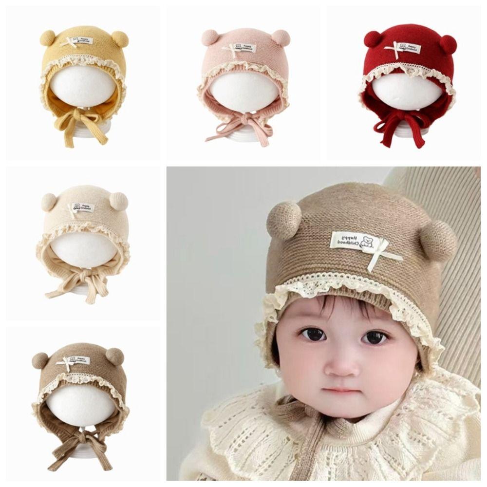 Breathable Winter Baby Crochet Hat Cold-Resistant Winter Baby Lacing Cap Outdoor Activities