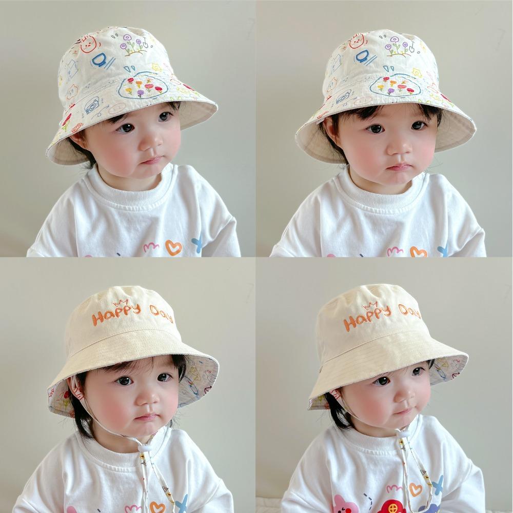 Cotton Baby Shading Hat Korean Style Children's Fisherman Hat Double Sided Kid Sunhat  Boy