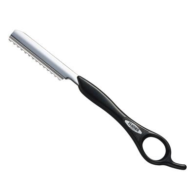 Feather Safety Razor Styling Leather Regular Type for Leather Cutting Haircut (SR-K Black)