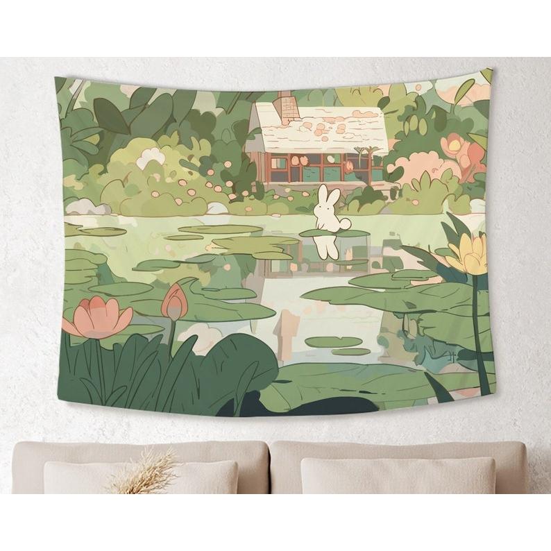 flowers tapestry 75x100 чёрный