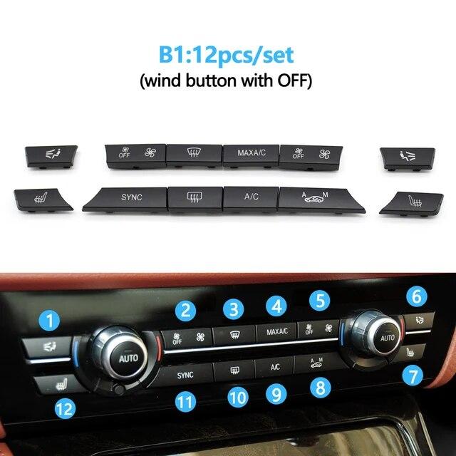 11/12/14pcs Dashboard Air Conditioner AC Button Heater Switch Cover For BMW 5 6 7 Series X5 X6 F10 F18 F06 F12 F01 F02 F15 F16